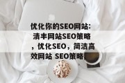 优化你的SEO网站: 清丰网站SEO策略,优化SEO,简洁高效网站 SEO策略, 优化你的SEO网站: 清丰网站SEO策略,优化SEO,简洁高效网站 SEO策略,