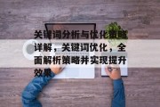 关键词分析与优化策略详解,关键词优化,全面解析策略并实现提升效果 关键词分析与优化策略详解,关键词优化,全面解析策略并实现提升效果