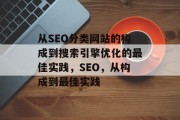 从SEO分类网站的构成到搜索引擎优化的最佳实践,SEO,从构成到最佳实践 从SEO分类网站的构成到搜索引擎优化的最佳实践,SEO,从构成到最佳实践