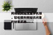 揭秘刷网站流量手机版,轻松提升网站访问量的秘密武器 揭秘刷网站流量手机版,轻松提升网站访问量的秘密武器