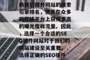 SEO插件网站可以帮助我们提升网站的搜索引擎排名，使其在众多的在线平台上获得更高的曝光度和流量。因此，选择一个合适的SEO插件网站对于我们的网站建设至关重要。，选择正确的SEO插件，提升网站排名的关键