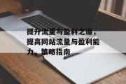 提升流量与盈利之道,提高网站流量与盈利能力,策略指南 提升流量与盈利之道,提高网站流量与盈利能力,策略指南