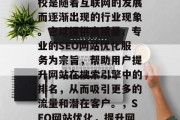 SEO网站优化培训学校是随着互联网的发展而逐渐出现的行业现象。它以提供高质量、专业的SEO网站优化服务为宗旨，帮助用户提升网站在搜索引擎中的排名，从而吸引更多的流量和潜在客户。，SEO网站优化，提升网站排名的专业培训机构