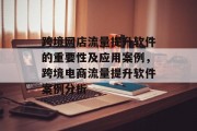 跨境网店流量提升软件的重要性及应用案例，跨境电商流量提升软件案例分析
