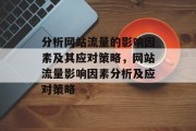 分析网站流量的影响因素及其应对策略,网站流量影响因素分析及应对策略 分析网站流量的影响因素及其应对策略,网站流量影响因素分析及应对策略