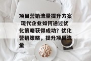 项目营销流量提升方案 现代企业如何通过优化策略获得成功？优化营销策略，提升项目流量