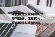 学校提升流量网速的策略与挑战,流量优化,策略解析与挑战分析 学校提升流量网速的策略与挑战,流量优化,策略解析与挑战分析