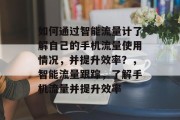 如何通过智能流量计了解自己的手机流量使用情况，并提升效率？，智能流量跟踪，了解手机流量并提升效率