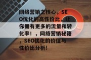 网络营销之核心,SEO优化的高性价比,让你拥有更多的流量和转化率!,网络营销秘籍,SEO优化的价值与性价比分析! 网络营销之核心,SEO优化的高性价比,让你拥有更多的流量和转化率!,网络营销秘籍,SEO优化的价值与性价比分析!