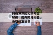 网站SEO优化策略全解析，提升网站排名，吸引精准流量