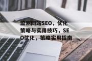 监测网站SEO,优化策略与实用技巧,SEO优化,策略实用指南 监测网站SEO,优化策略与实用技巧,SEO优化,策略实用指南