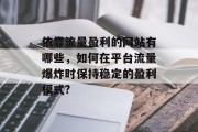 依靠流量盈利的网站有哪些,如何在平台流量爆炸时保持稳定的盈利模式? 依靠流量盈利的网站有哪些,如何在平台流量爆炸时保持稳定的盈利模式?