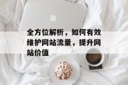 全方位解析，如何有效维护网站流量，提升网站价值