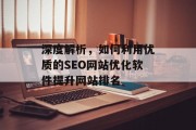 深度解析,如何利用优质的SEO网站优化软件提升网站排名 深度解析,如何利用优质的SEO网站优化软件提升网站排名