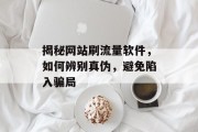 揭秘网站刷流量软件,如何辨别真伪,避免陷入骗局 揭秘网站刷流量软件,如何辨别真伪,避免陷入骗局