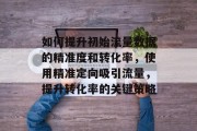 如何提升初始流量数据的精准度和转化率,使用精准定向吸引流量,提升转化率的关键策略 如何提升初始流量数据的精准度和转化率,使用精准定向吸引流量,提升转化率的关键策略
