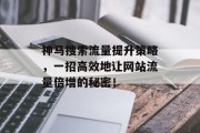神马搜索流量提升策略，一招高效地让网站流量倍增的秘密！