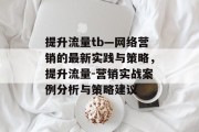 提升流量tb—网络营销的最新实践与策略,提升流量-营销实战案例分析与策略建议 提升流量tb—网络营销的最新实践与策略,提升流量-营销实战案例分析与策略建议