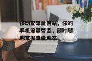 移动查流量网站，你的手机流量管家，随时随地掌握流量动态