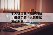 个人征信查询插件网站，便捷了解个人信用状况的利器