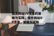 提高网站UV流量的策略与实践,提升网站UV流量,策略与实践 提高网站UV流量的策略与实践,提升网站UV流量,策略与实践