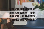 策略优化搜索引擎流量提高其增长效率,搜索引擎优化,策略与技巧提升网站流量与转化率