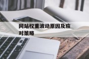 网站权重波动原因及应对策略 网站权重波动原因及应对策略