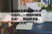 网站刷流量赚钱的方法与技巧，一种新的赚钱方式！，网站刷流量，赚钱新方式!