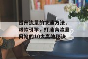 提升流量的快速方法，爆款引擎，打造高流量网站的10大高效秘诀