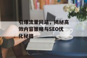 引爆流量网站,揭秘高效内容策略与SEO优化秘籍 引爆流量网站,揭秘高效内容策略与SEO优化秘籍