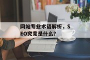网站专业术语解析,SEO究竟是什么? 网站专业术语解析,SEO究竟是什么?