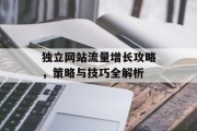 独立网站流量增长攻略,策略与技巧全解析 独立网站流量增长攻略,策略与技巧全解析