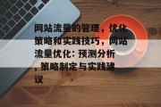 网站流量的管理,优化策略和实践技巧,网站流量优化: 预测分析, 策略制定与实践建议 网站流量的管理,优化策略和实践技巧,网站流量优化: 预测分析, 策略制定与实践建议
