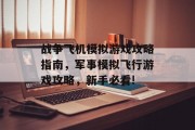 战争飞机模拟游戏攻略指南,军事模拟飞行游戏攻略,新手必看! 战争飞机模拟游戏攻略指南,军事模拟飞行游戏攻略,新手必看!