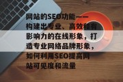 网站的SEO功能——构建出专业、高效和有影响力的在线形象,打造专业网络品牌形象,如何利用SEO提高网站可见度和流量 网站的SEO功能——构建出专业、高效和有影响力的在线形象,打造专业网络品牌形象,如何利用SEO提高网站可见度和流量