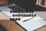 揭秘网站SEO黑科技，如何提升网站排名的秘密武器