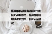 搭建网站服务器软件的技巧和建议,搭建网站服务器软件,技巧与建议 搭建网站服务器软件的技巧和建议,搭建网站服务器软件,技巧与建议