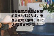 寻找精准流量增长策略的要点与实践方法,精准流量增长策略,知识点+实战案例分享 寻找精准流量增长策略的要点与实践方法,精准流量增长策略,知识点+实战案例分享