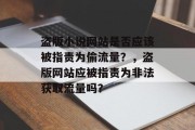 盗版小说网站是否应该被指责为偷流量?,盗版网站应被指责为非法获取流量吗? 盗版小说网站是否应该被指责为偷流量?,盗版网站应被指责为非法获取流量吗?