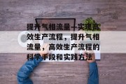 提升气相流量—实现高效生产流程，提升气相流量，高效生产流程的科学手段和实践方法