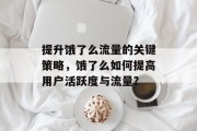 提升饿了么流量的关键策略，饿了么如何提高用户活跃度与流量?