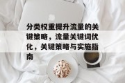 分类权重提升流量的关键策略,流量关键词优化,关键策略与实施指南 分类权重提升流量的关键策略,流量关键词优化,关键策略与实施指南