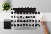 Java网站流量统计技术及其在现代互联网中的应用，Java网站流量统计技术及在现代互联网中的应用分析