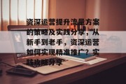 资深运营提升流量方案的策略及实践分享,从新手到老手,资深运营如何实现精准推广?实践攻略分享 资深运营提升流量方案的策略及实践分享,从新手到老手,资深运营如何实现精准推广?实践攻略分享