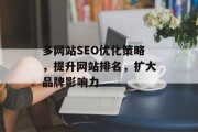 多网站SEO优化策略,提升网站排名,扩大品牌影响力 多网站SEO优化策略,提升网站排名,扩大品牌影响力