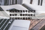 揭秘视频发布平台的流量秘密，哪些网站能让你的视频火遍全网？