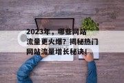 2023年,哪些网站流量更火爆?揭秘热门网站流量增长秘诀! 2023年,哪些网站流量更火爆?揭秘热门网站流量增长秘诀!