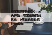 石家庄做网站优化,从头开始,石家庄做网站优化,0基础也能让你轻松出海! 石家庄做网站优化,从头开始,石家庄做网站优化,0基础也能让你轻松出海!
