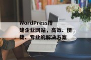 WordPress搭建企业网站，高效、便捷、专业的解决方案