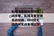 私域流量提升SEO实战攻略，私域流量营销实战秘籍，SEO优化技巧与实战案例分享
